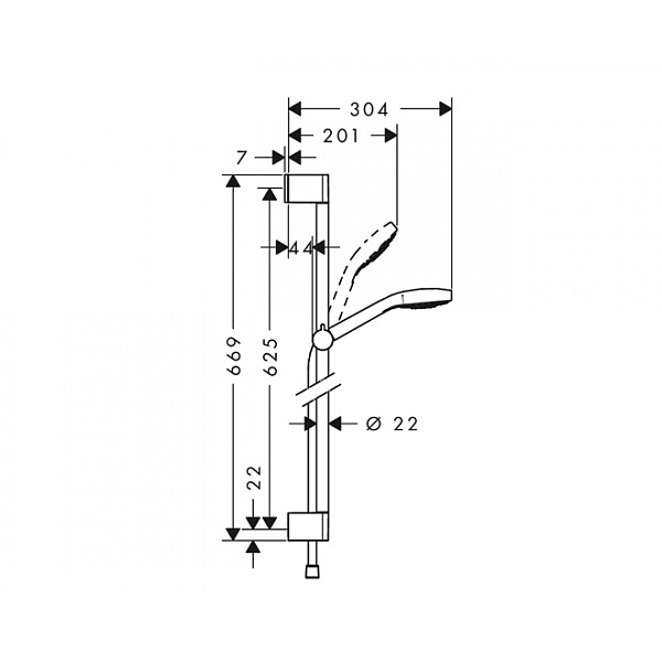 Душевой гарнитур Hansgrohe Croma Select S EcoSmart 26563400