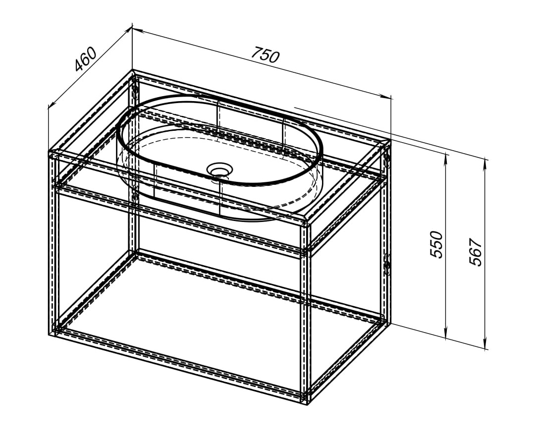 Консоль под раковину Allen Brau Liberty 75 1.33001.BB черный браш
