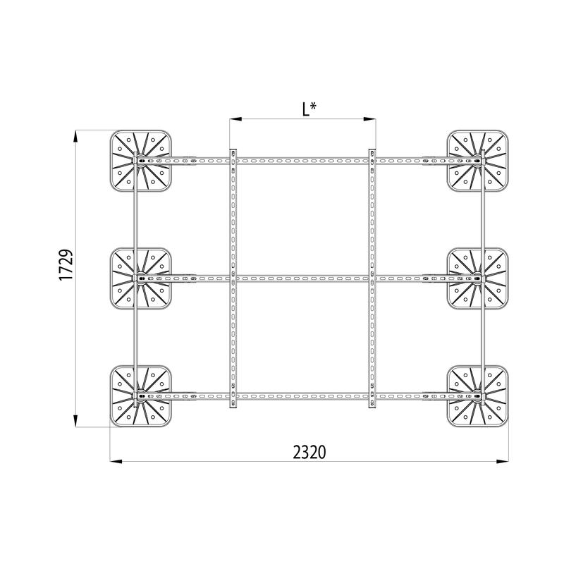 Конструкция опорная для установки оборудования TECHNORAPTOR FOOT 2000х1500 тип 1 HD КМ TR0247