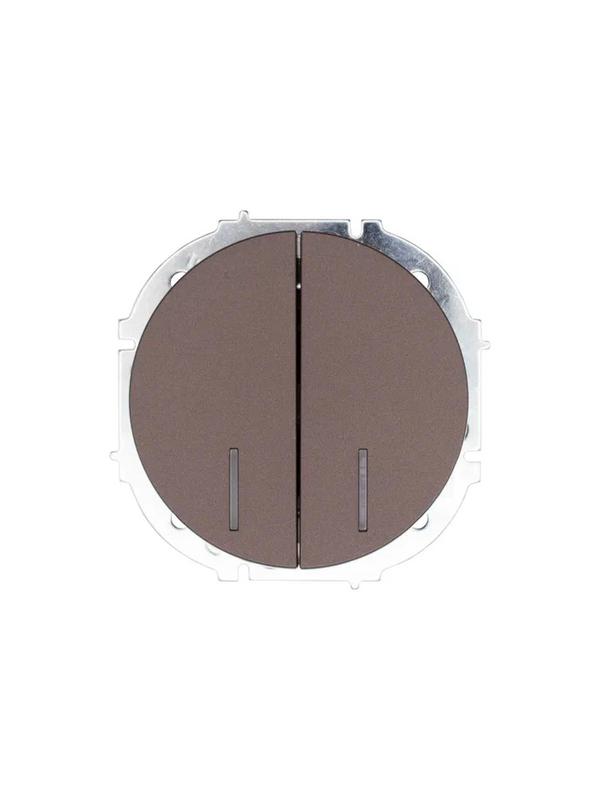 Выключатель 2-кл. СП OSEN 10А IP20 с подсветкой механизм шоколад LEZARD 743-7388-112