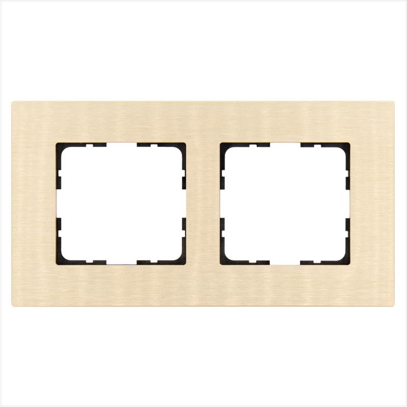 Рамка 2-м G-Metal метал. алюм. шампань Champagne Gold Jasmart G1002AG