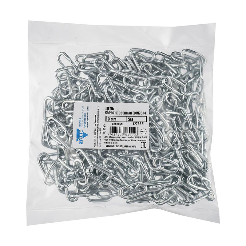 Цепь короткозвенная 3мм DIN 766 (5м) Tech-Krep/Zitar 127865