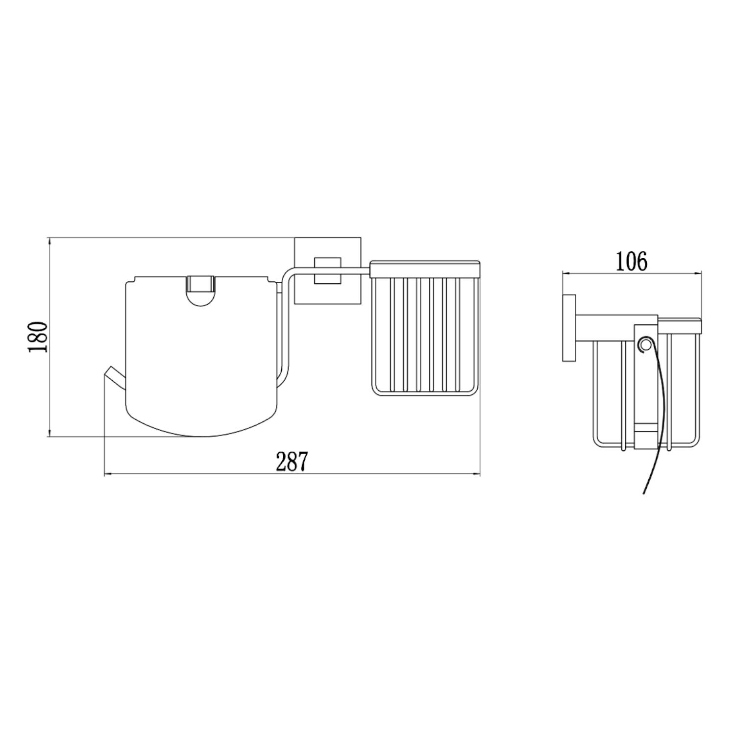 Держатель для туалетной бумаги и освежителя Savol S-L06551Q, графит