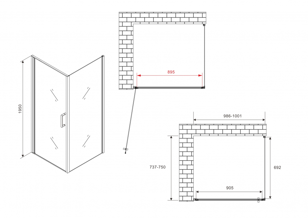 Душевой уголок ABBER Sonnenstrand AG04100-S75