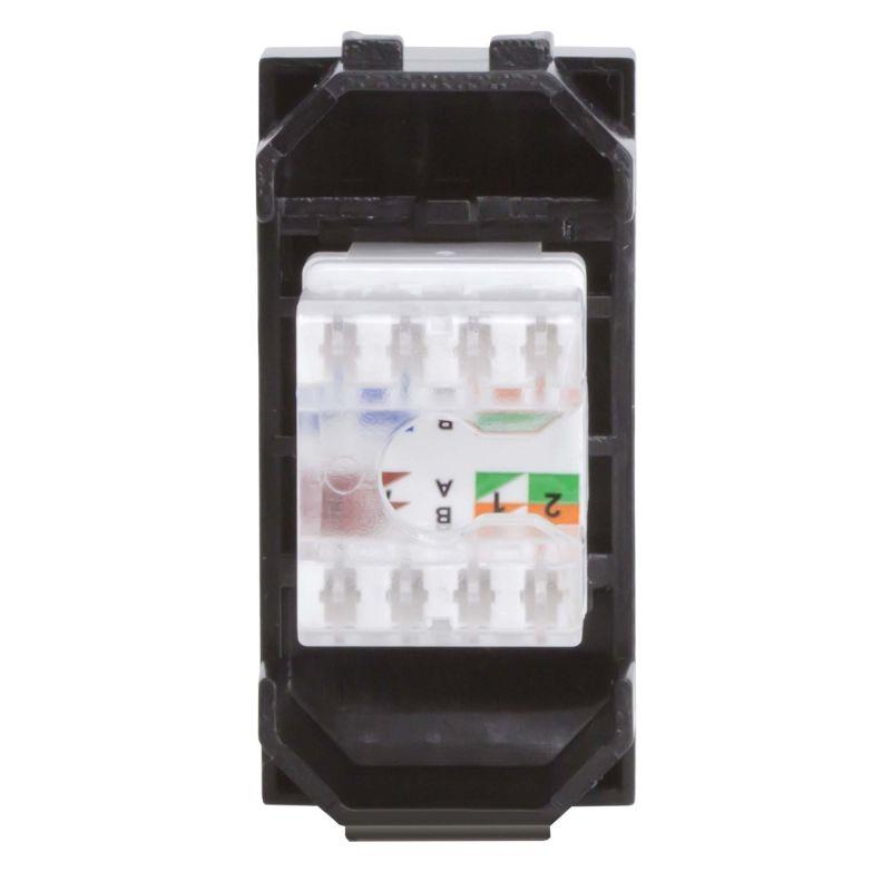 Розетка компьютерная 1-м СП 1мод. Brava RJ45 кат.5E черн. DKC 77654N