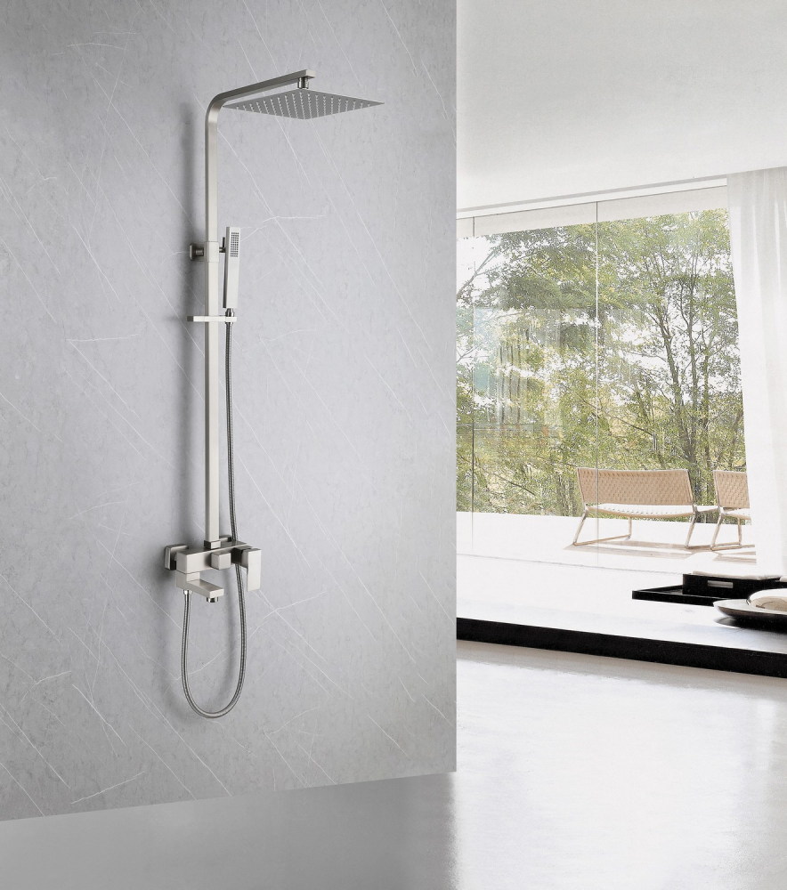 Душевая стойка ABBER Daheim AF8216SPL с изливом, сатин