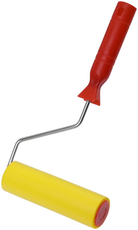Валик прижимной для обоев 150мм резиновый желт. КУРС 02977