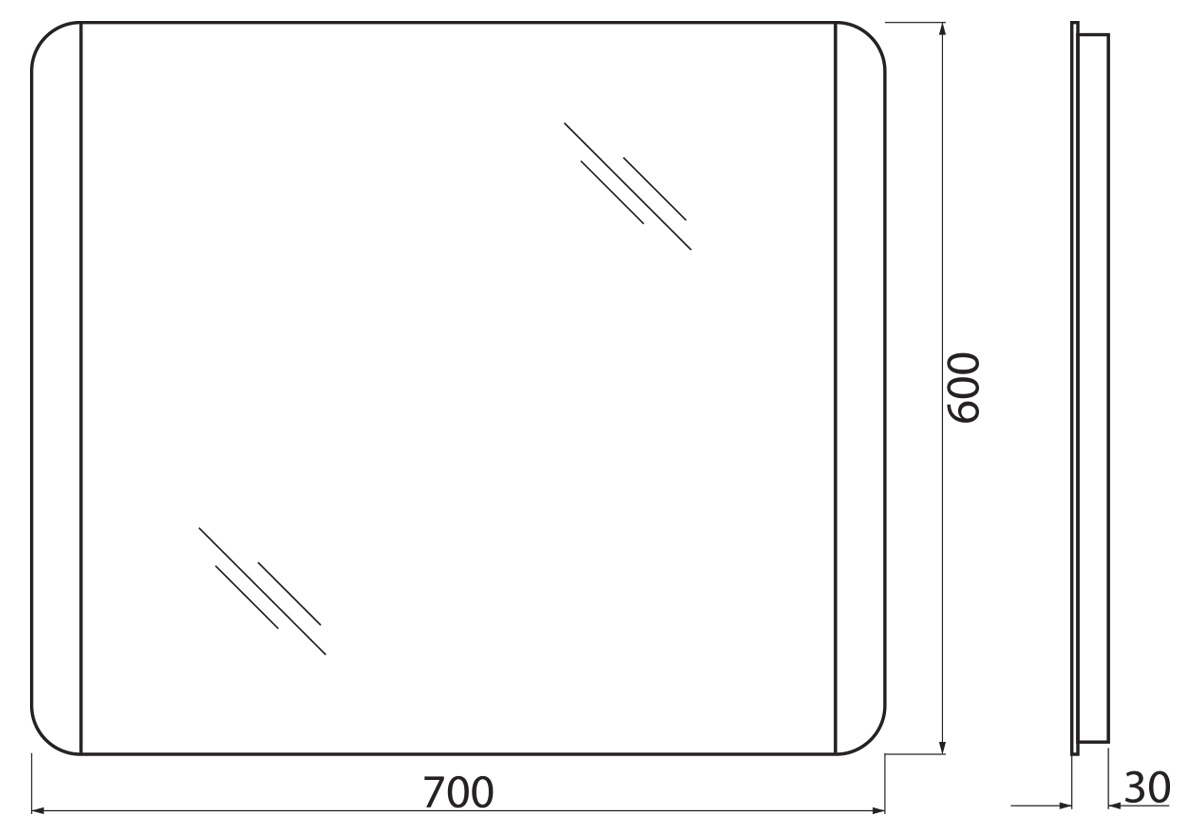 Зеркало BelBagno SPC-CEZ-700-600-LED-BTN