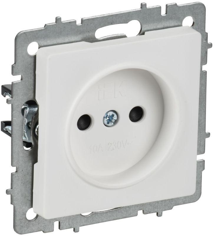 Розетка BRITE РСш10-2-БрАБ 10А без заземл. с защ. шторками механизм арктич. бел. IEK BR-R13-10-K91
