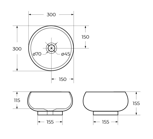 Накладная раковина BelBagno BB1114