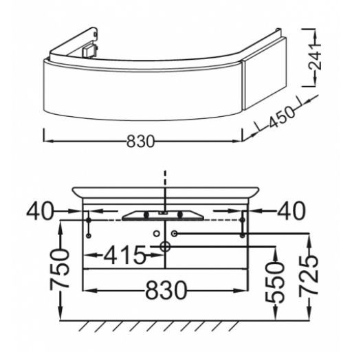 Тумба под раковину Jacob Delafon Presquile EB1100-G1C 83 см, белый бриллиант