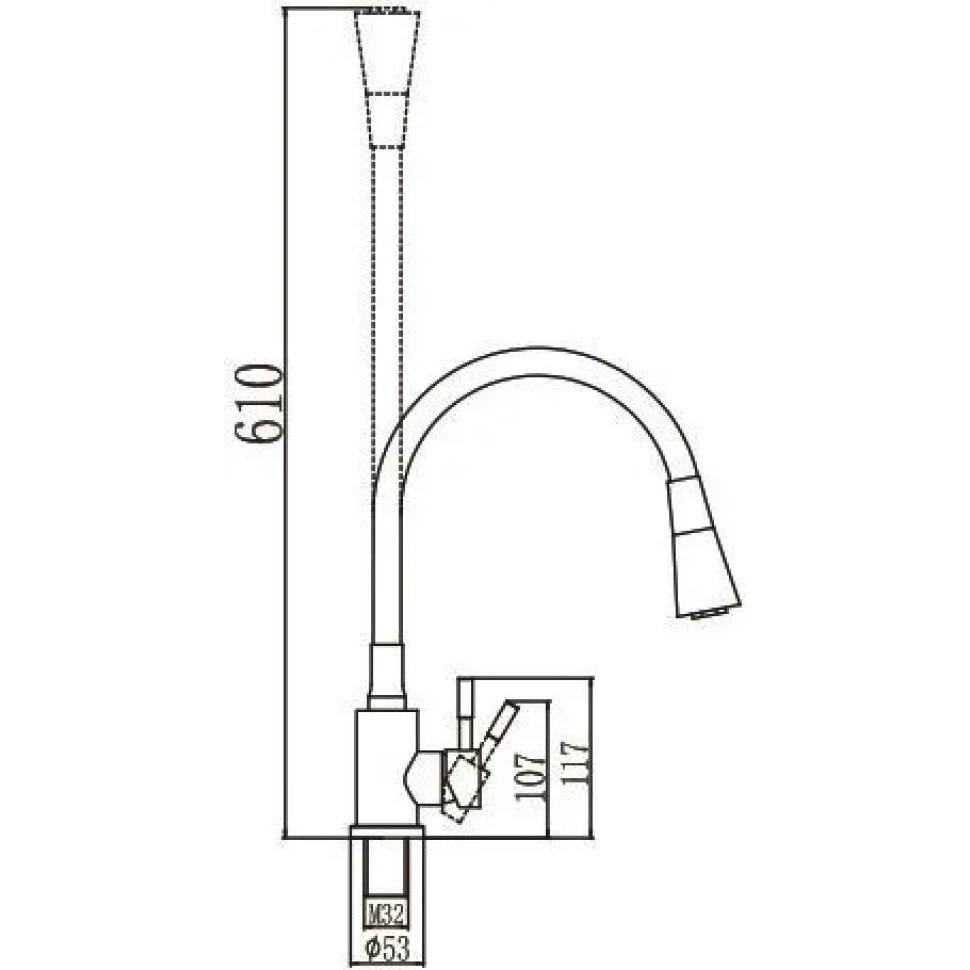 Смеситель для кухни Savol S-3002AM02, хром