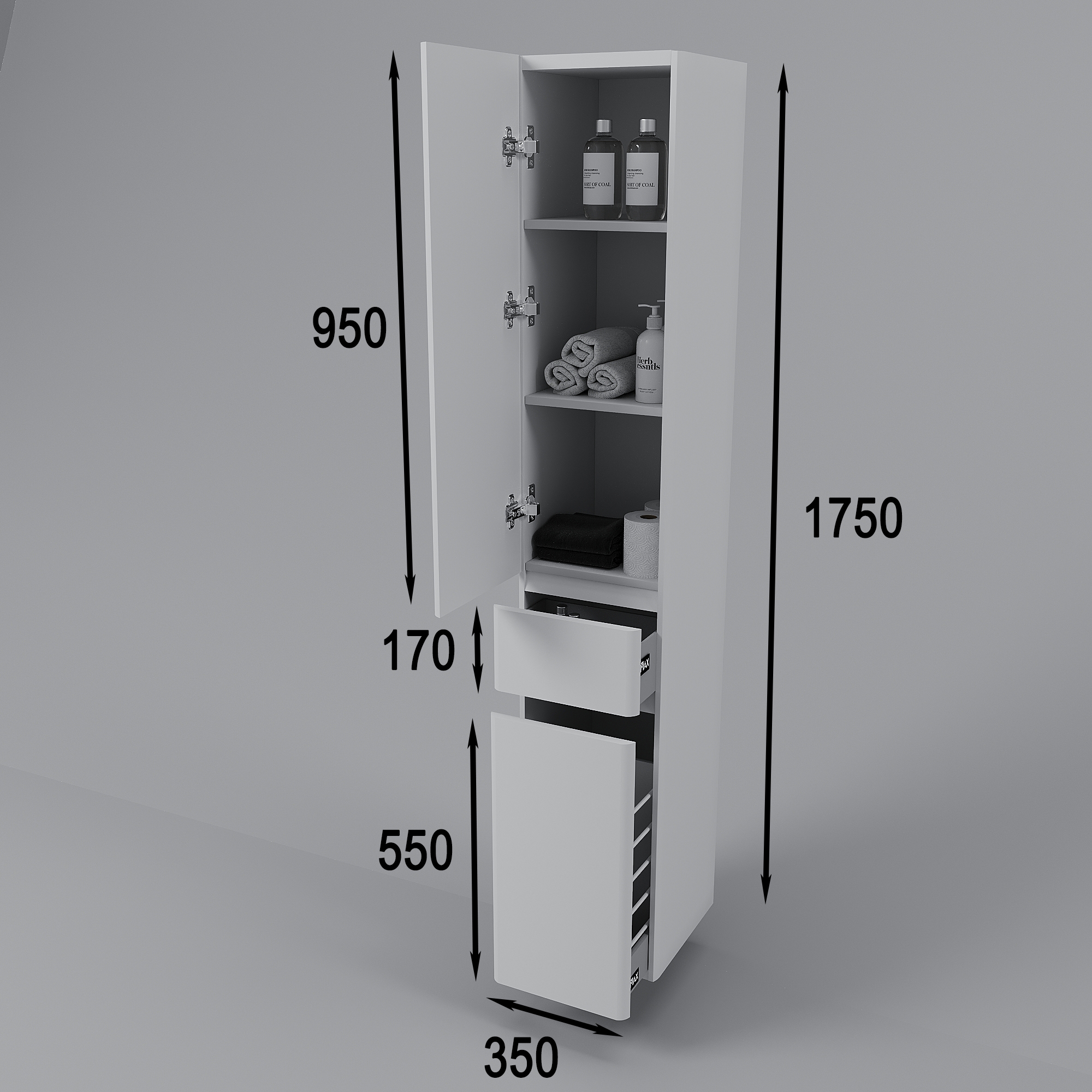 Колонна универсальная "Атлантика 35 L" с корзиной, Люкс антискрейч, PLUS