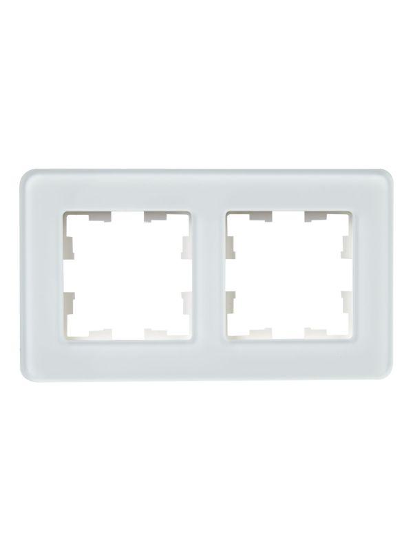 Рамка 2-м BRITE РУ-2-2-Бр стекло бел. RE IEK BR-M22-G-41-K01