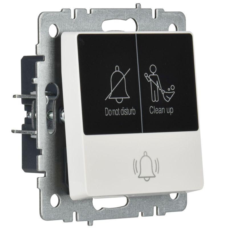 Кнопка звонка BRITE 10А ВС10-1-9-БрБ для отелей с индик. механизм бел. IEK BR-V14-2-10-K01