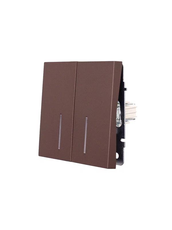 Выключатель 2-кл. с индик. СП ZIMA IP20 10А безвинт. зажим шоколад LEZARD 704-7388-112QC