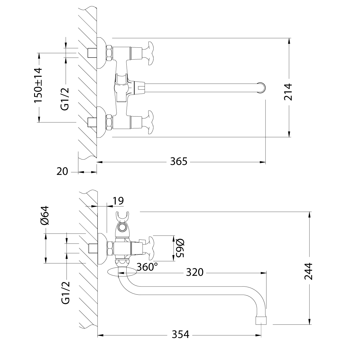 Смеситель для ванны Lemark Flora (LM0151C)