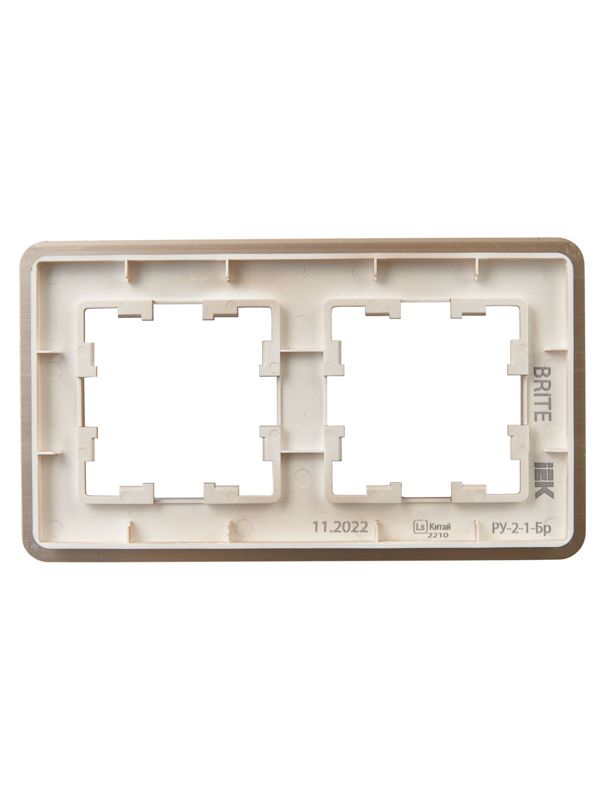 Рамка 2-м BRITE РУ-2-1-Бр метал. шампань RE AL IEK BR-M22-M-21-K37