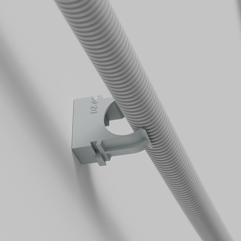 Крепеж-клипса для труб d40мм прямой монтаж сер. (уп.30шт) КМ LO67234