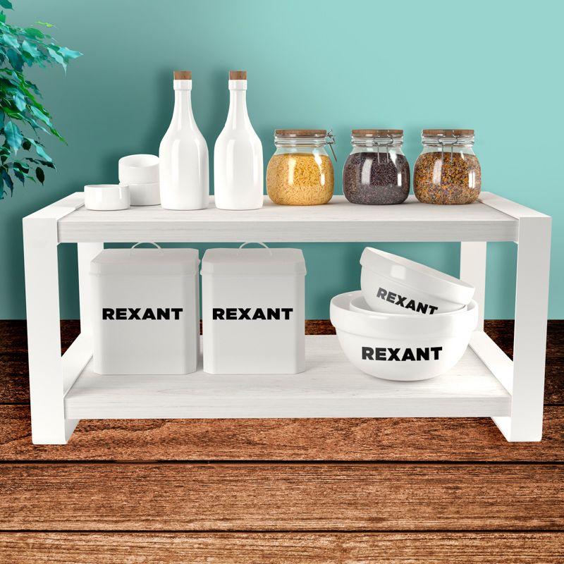 Полка-органайзер для кухни двухъярусная дуб Харбор бел. Rexant 38-0676