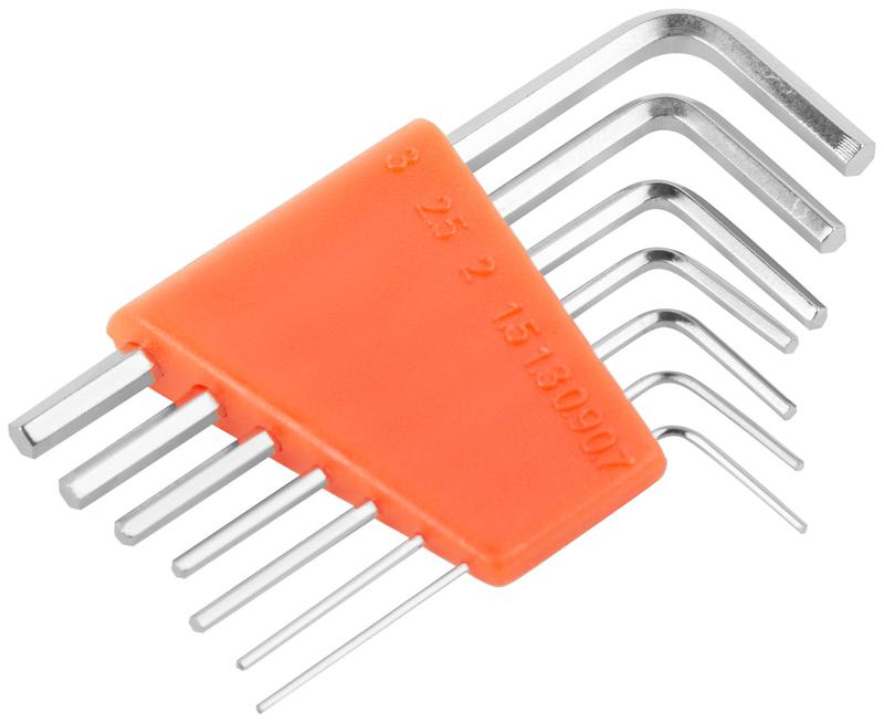 Ключ шестигранные CrV 7шт (0.7-3.0мм) в пластиковом держателе FIT 64160