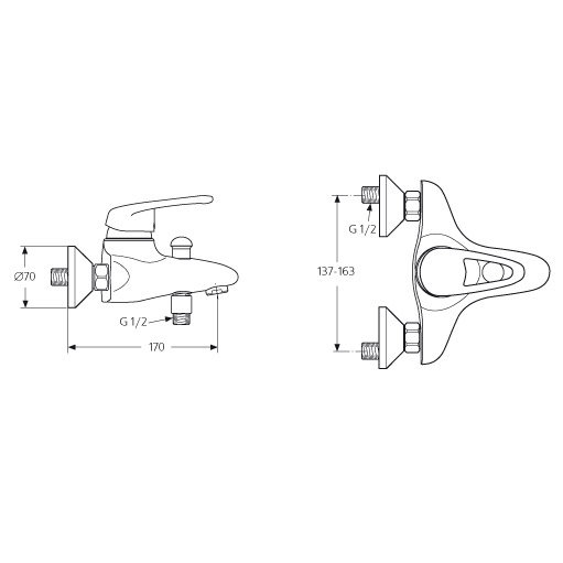 Смеситель Ideal Standard Idyll A2698AA для ванны