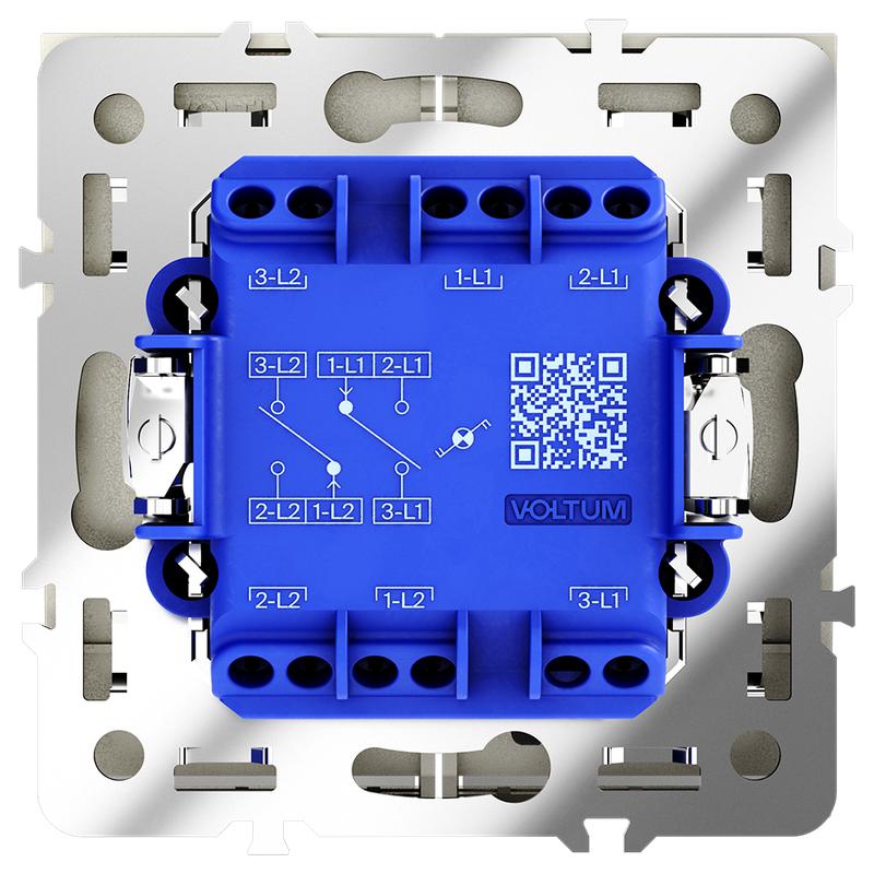 Переключатель проходной 2-кл. СП S70 10А с подсветкой механизм шелк Voltum VLS020404