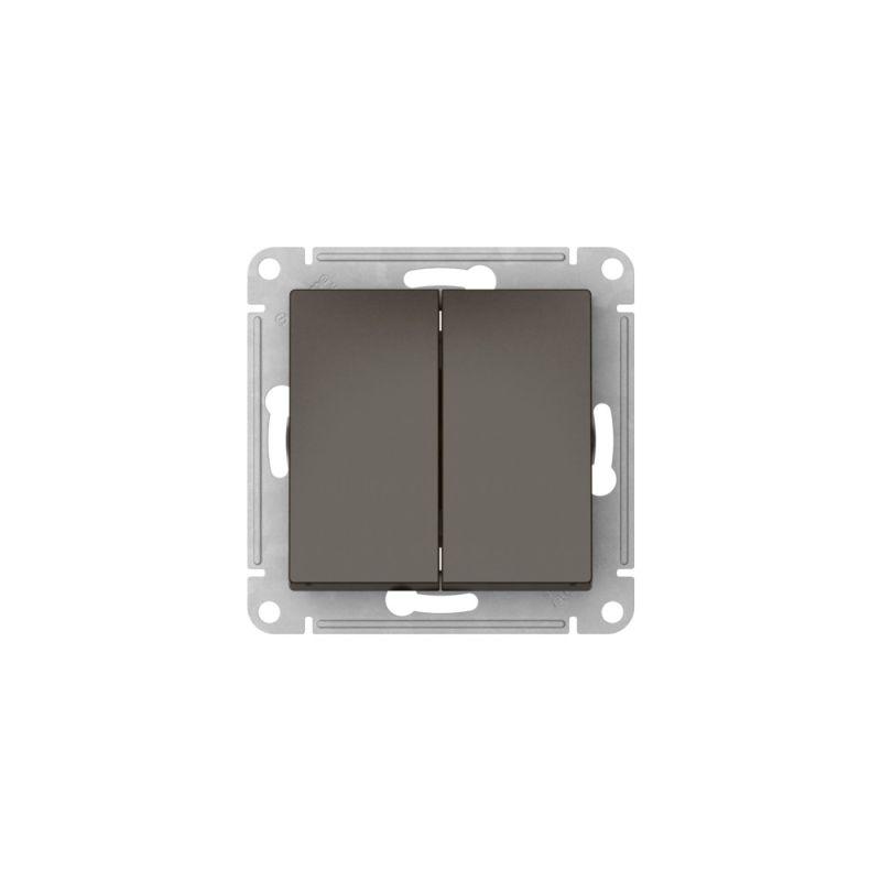 Переключатель 2-кл. AtlasDesign (сх. 6/2) 10AX быстрозажим. клем. механизм мокко SE ATN000665S