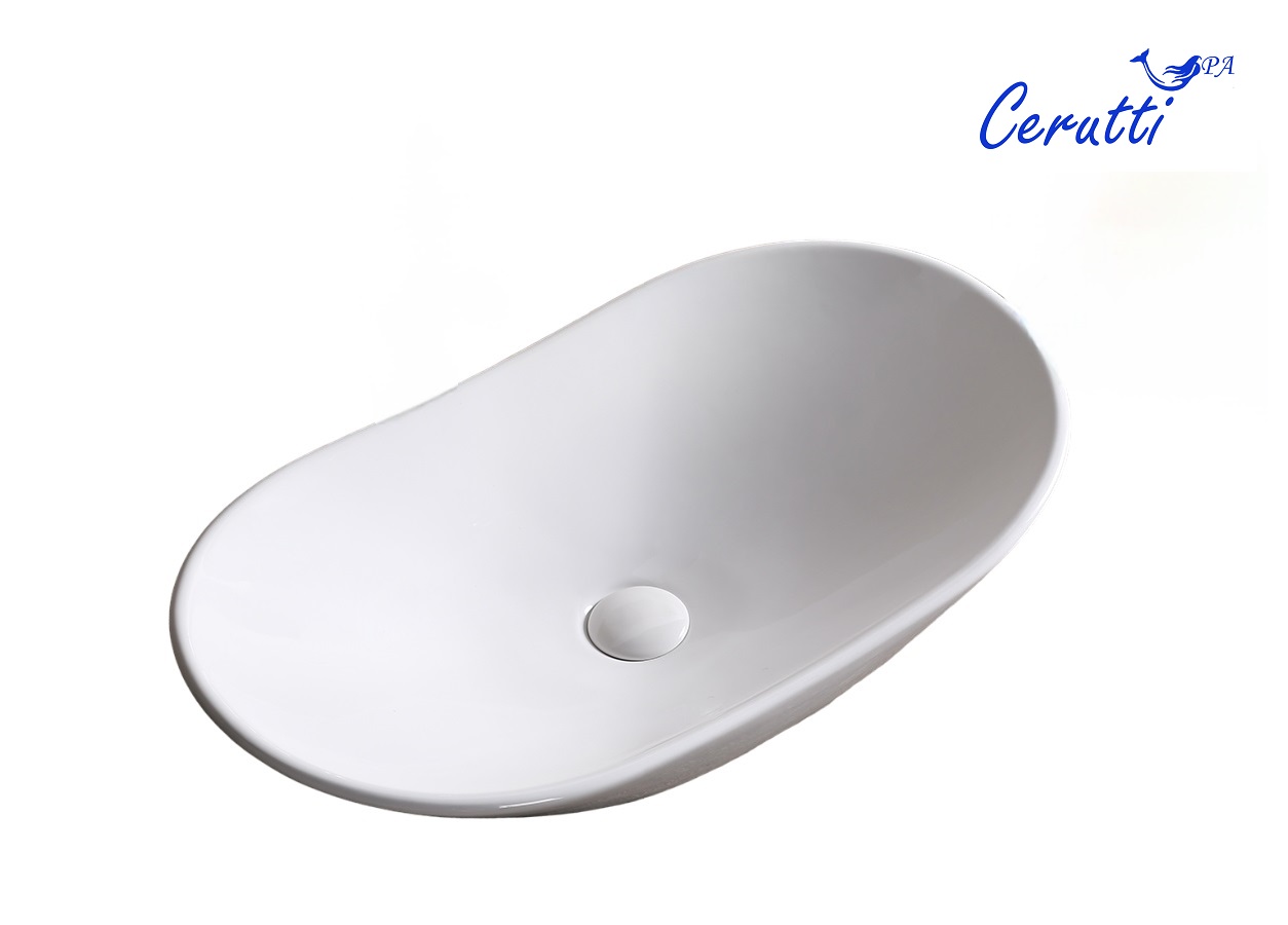 Раковина CR7031B накладная, белая, овал 640х360х140 Ceruttispa