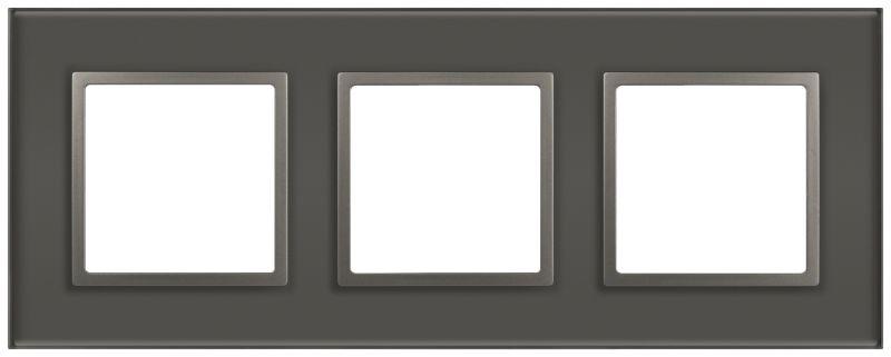 Рамка 3-м Elegance 14-5103-16 для розеток и выключателей стекло титан Эра Б0065837