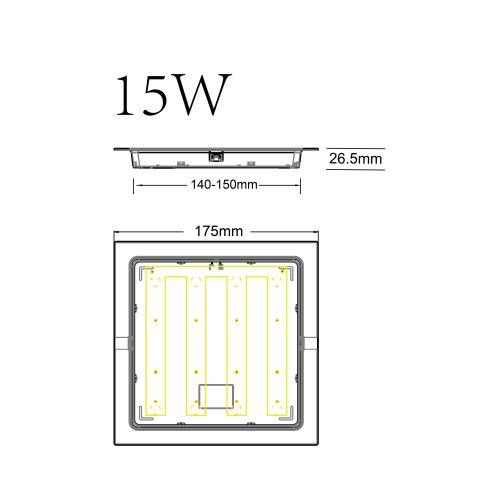 Светильник светодиодный LED 18-15-4K 15Вт 4000К встраив. квадратный ЭРА Б0057427