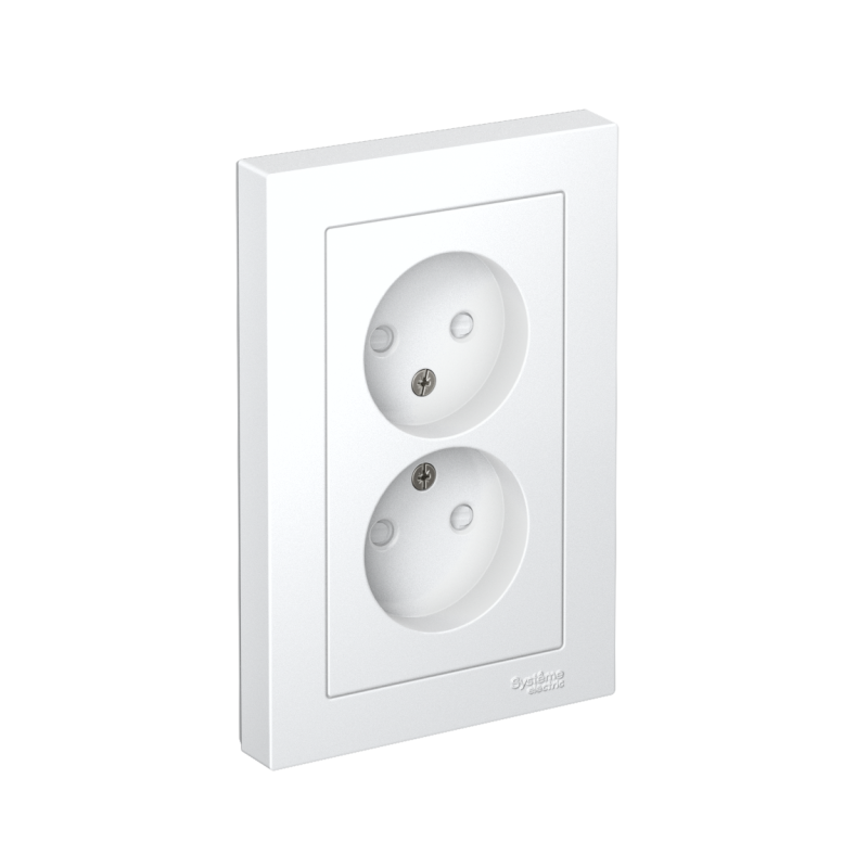 Розетка 2-м СП AtlasDesign 16А IP20 без заземл. защ. шторки в сборе бел. SE ATN000122