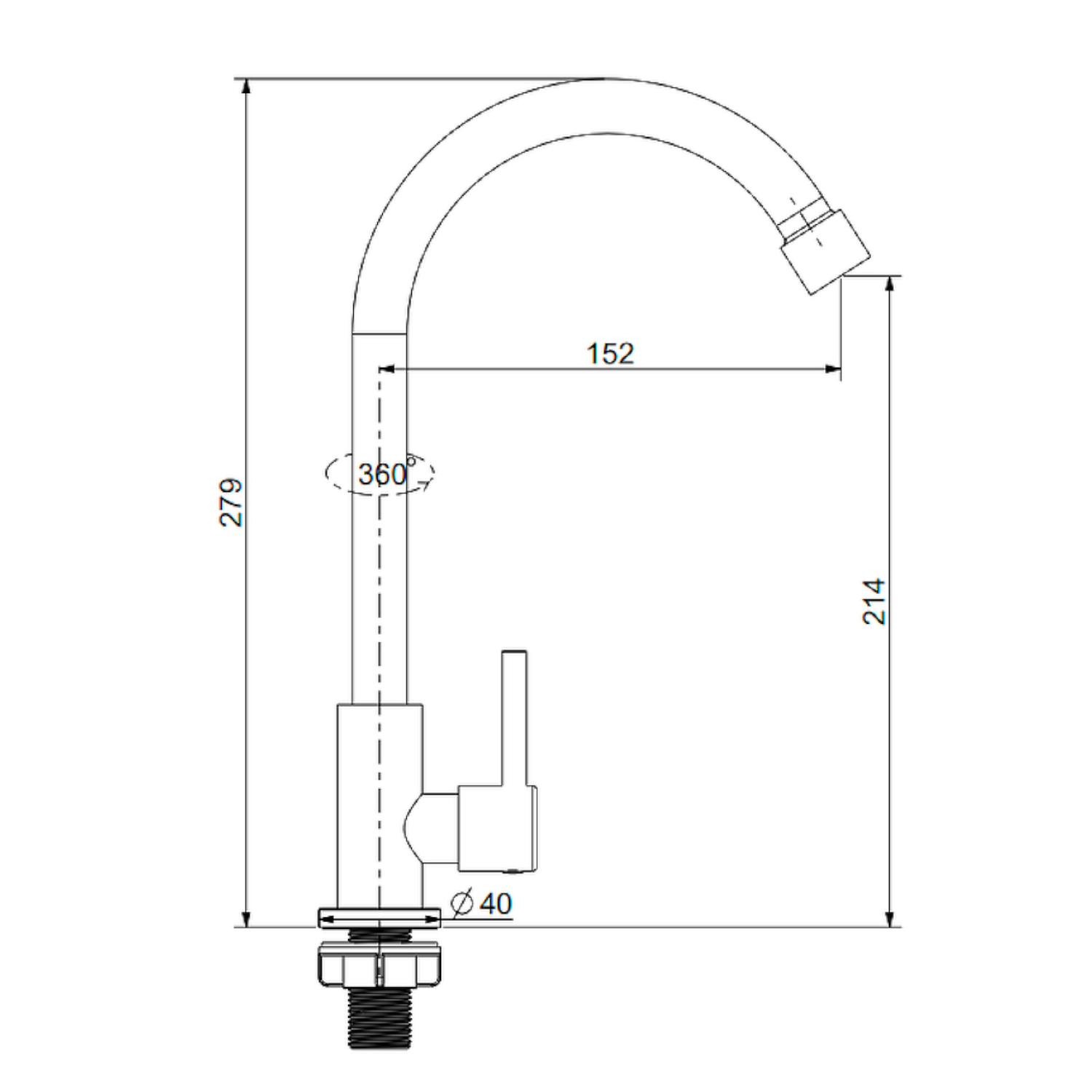 Кран на одну воду Splenka S249.481.05, сатин