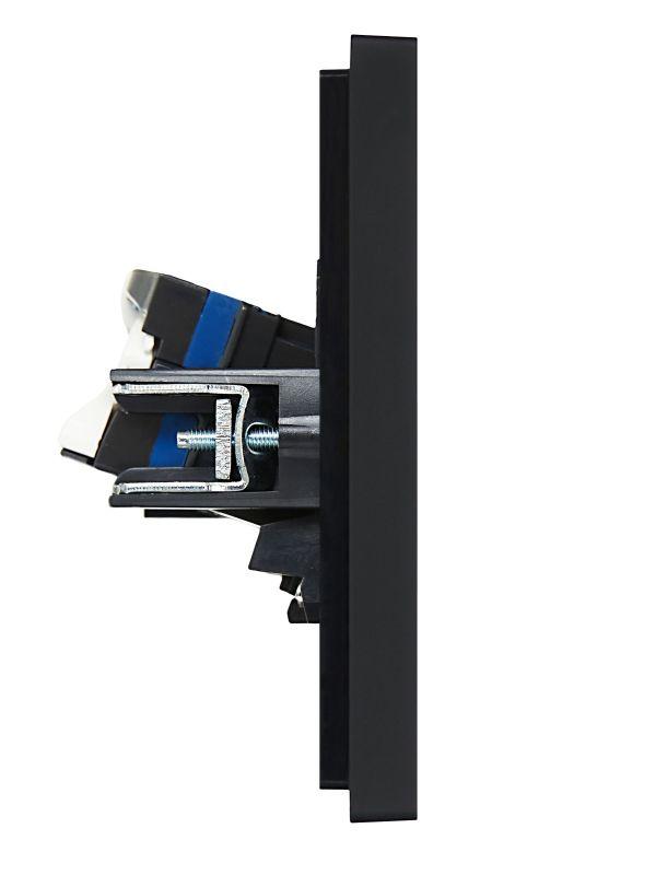 Розетка компьютерная 2-м RJ45 кат.6 FORTE&PIANO FP134 черн. IEK FP-K20-2-K02