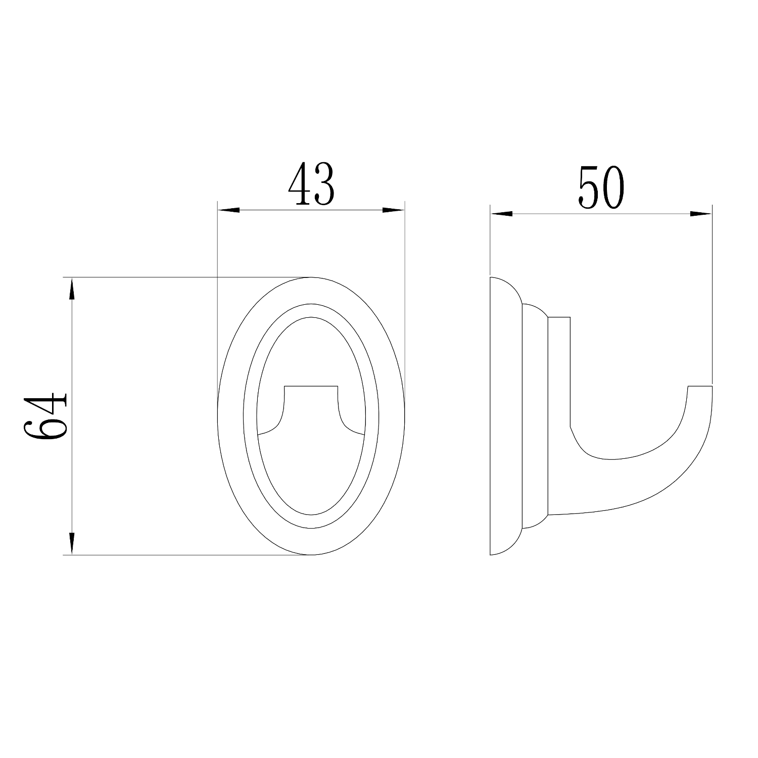 Крючок для ванной комнаты Savol S-003153, хром