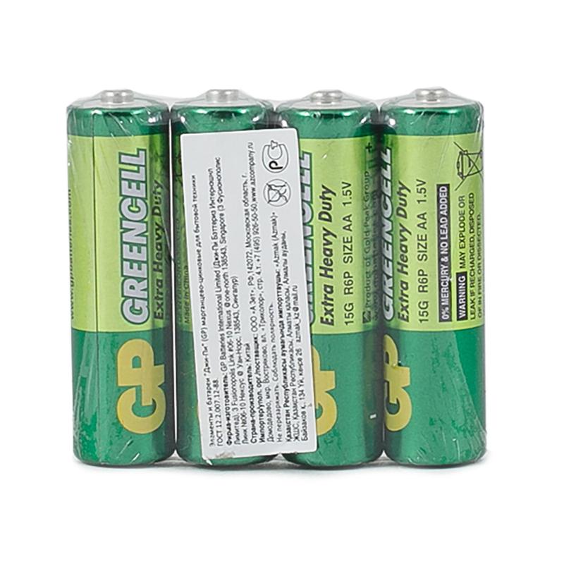 Элемент питания солевой AA/R6 1.5В GreenCell (уп.4шт) GP 2779