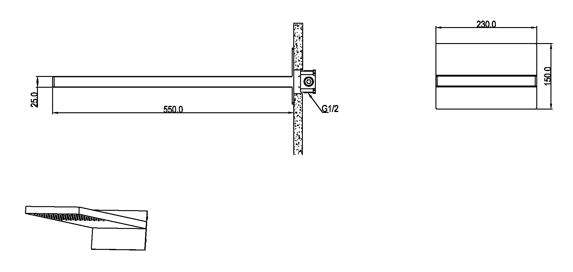 Лейка верхняя FUSION Brushed Bronze