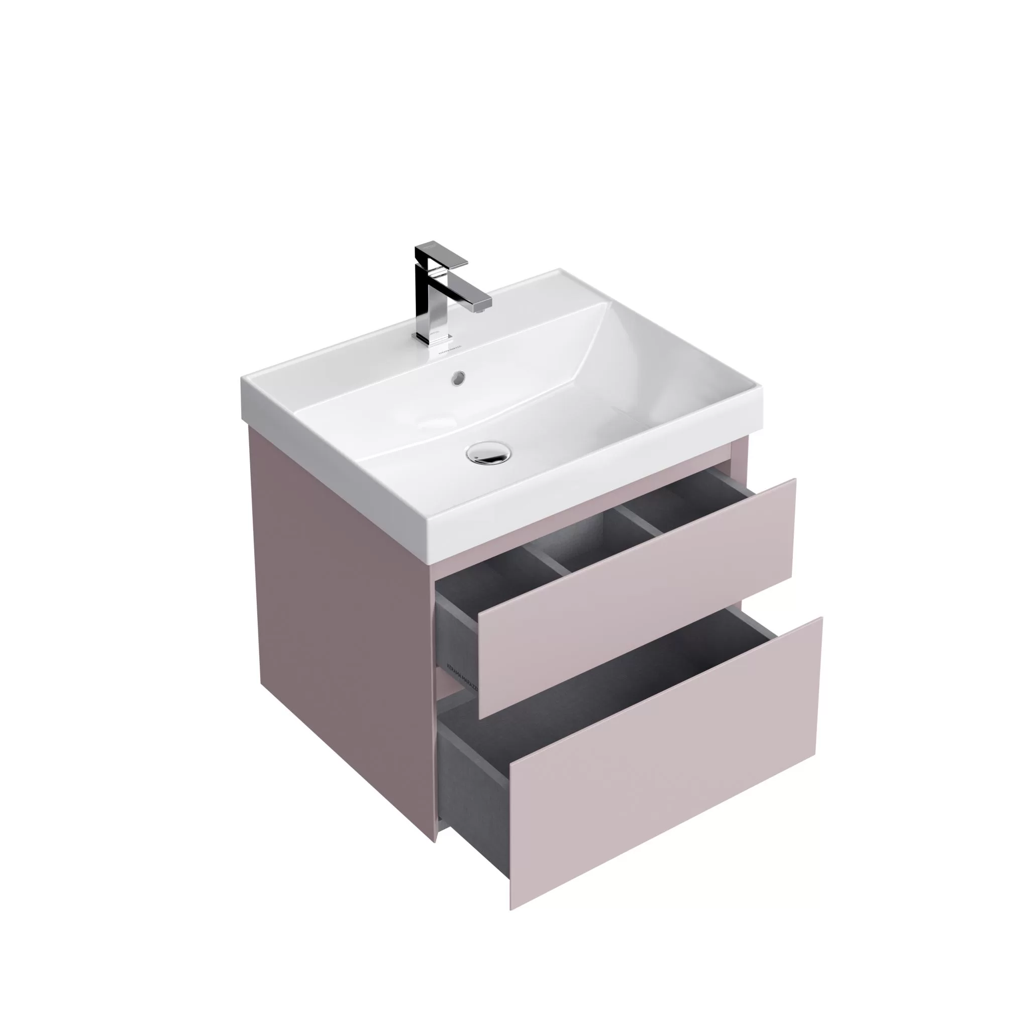 Тумба CUBO подвесная с ящиками 60, мальва матовая