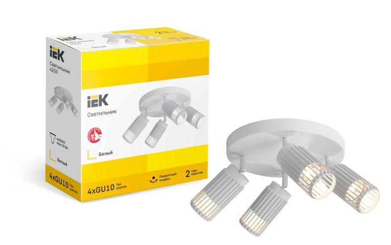 Светильник 4209 потолочный 4хGU10 бел. IEK LT-UPB0-4209-GU10-4-K01
