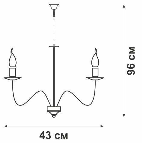 Люстра 3xE14 макс. 40Вт Vitaluce V1301/3