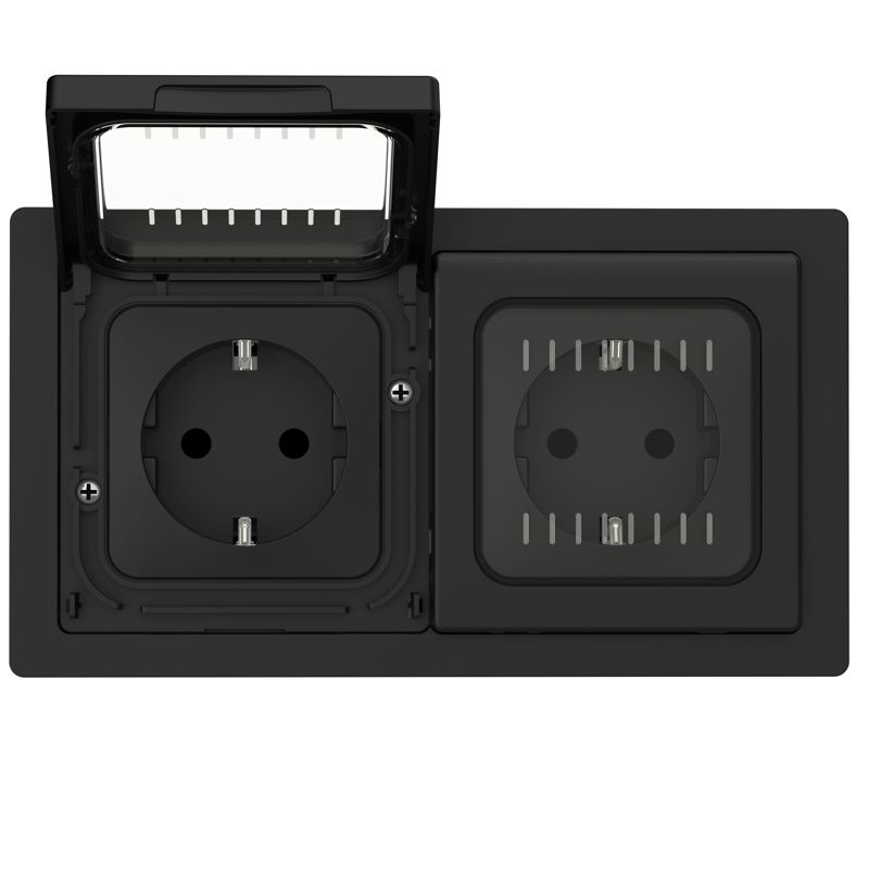 Рамка 2-м СП FLITE Рпро-2-55-ФлЧ IP55 черн. IEK FI-M20-32-55-K02