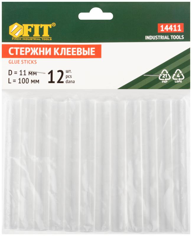Стержень клеевой 11х100мм бесцвет. (уп.12шт) FIT 14411