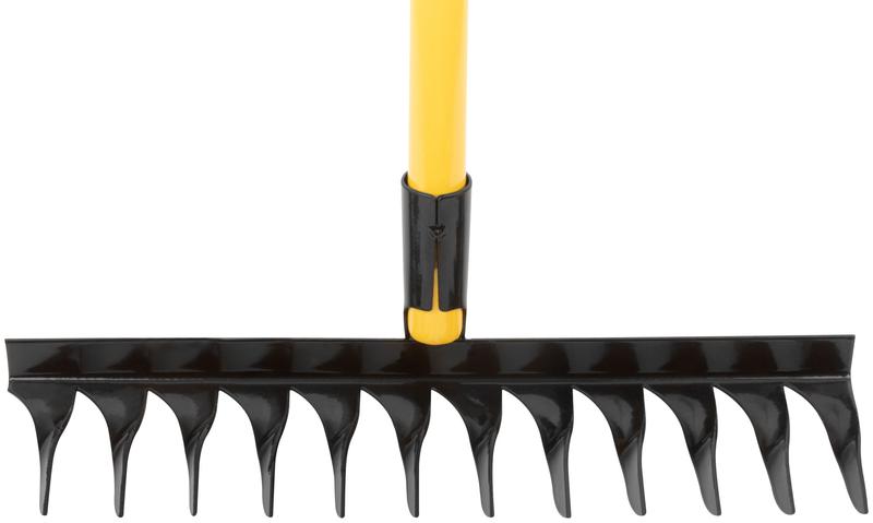 Грабли витой зуб 12 зубьев с желт. метализированным черенком 76978