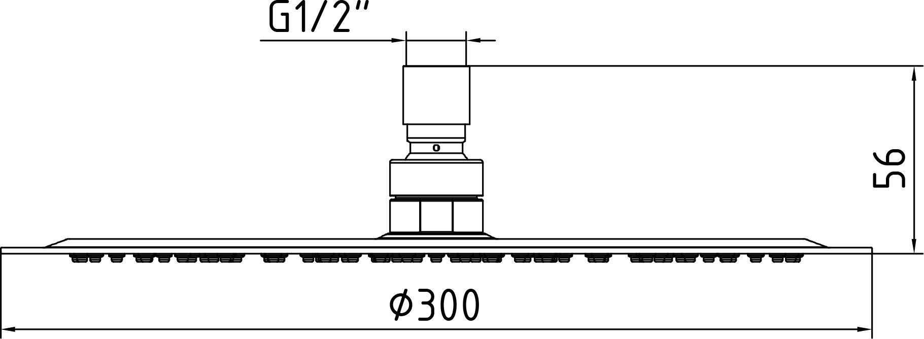 Верхний душ ECA Slim 102145014EX