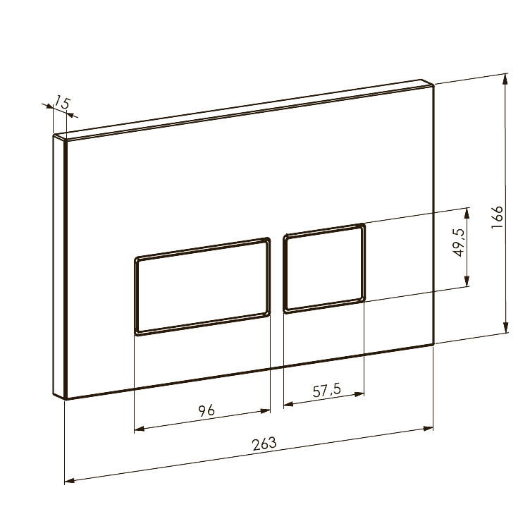 Кнопка для инсталляции Boheme, пластик GOLD