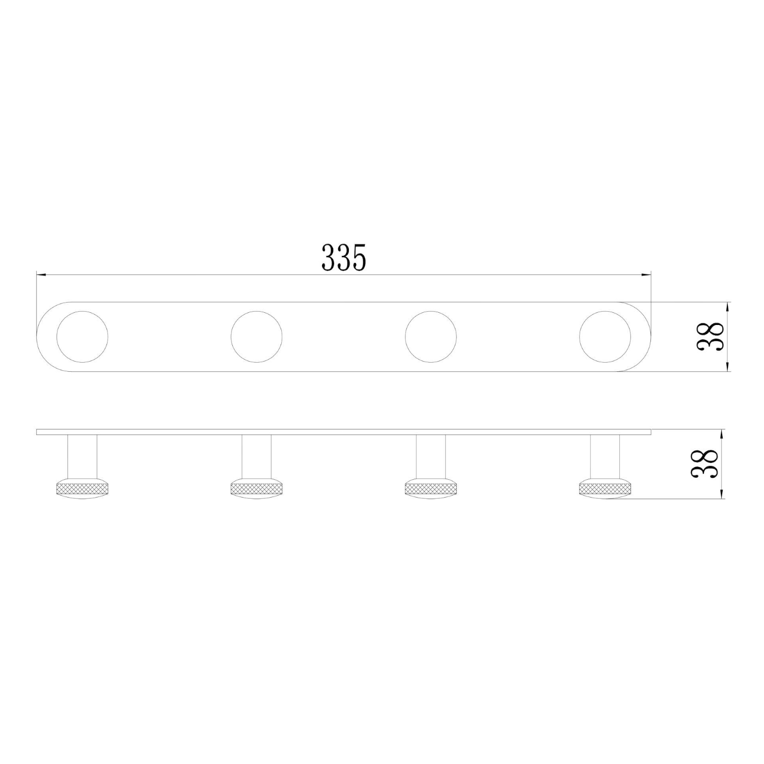 Планка с крючками Savol S-002174HD, черный/бронза