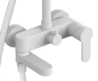 Колонна для душа телескопич. Blu излив-дивертор, белый матовый Paffoni