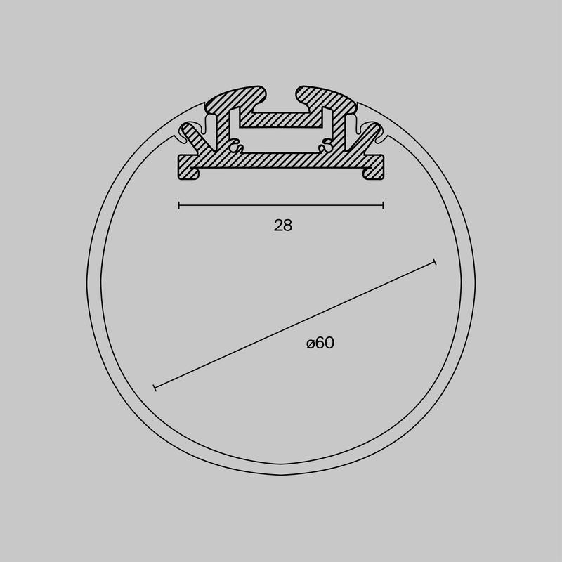 Профиль алюминиевый подвесной D60 Maytoni ALM-D60-S-2M