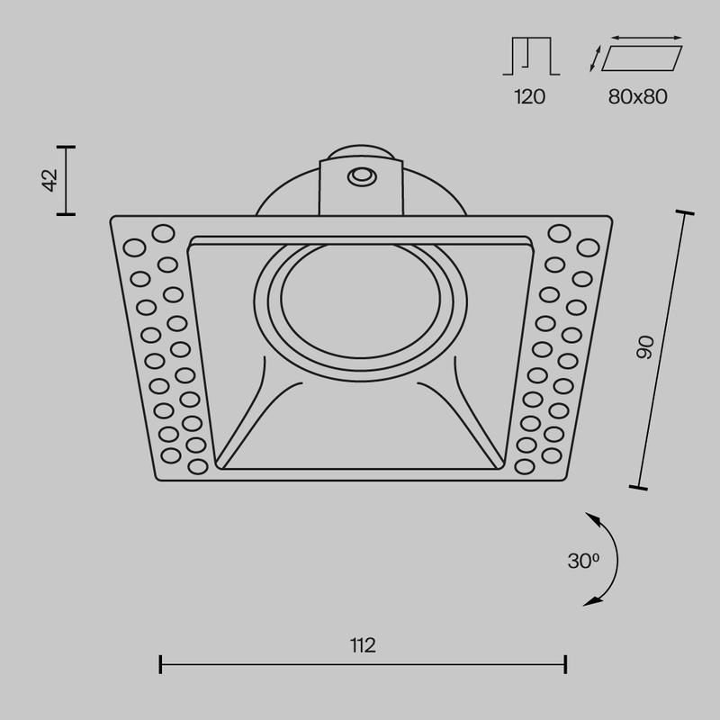 Светильник Dot 10Вт GU10 встраив. Maytoni DL042-01-SQ-B