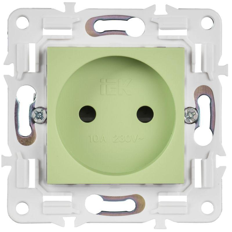 Розетка SKANDY 10А без заземл. защ. шторки SK-R01G мятный IEK SK-R13-10-K06